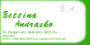 bettina andrasko business card