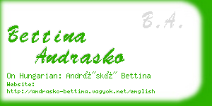 bettina andrasko business card